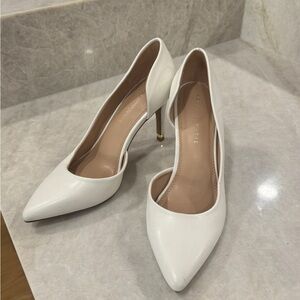 Kelly & Katie White Pointed Toe Heels